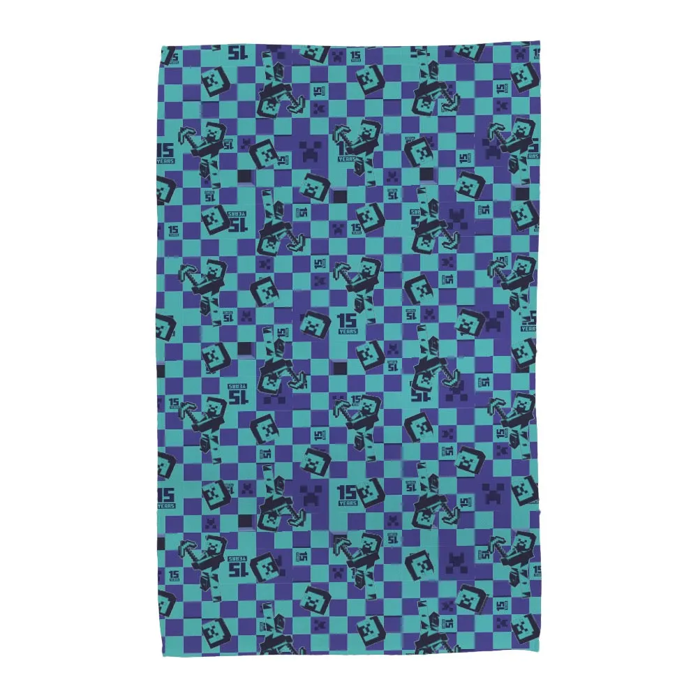 Minecraft 15th Anniversary Checkered Tea Towel