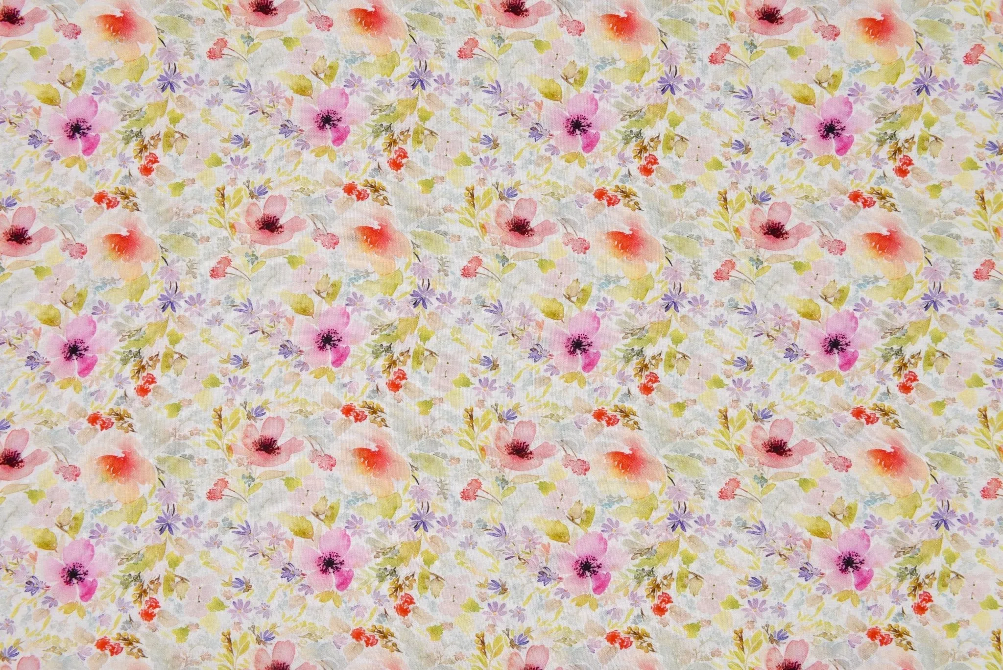 Modern Floral Linen Viscose Lawn  Digitally Print Fabric - 208715