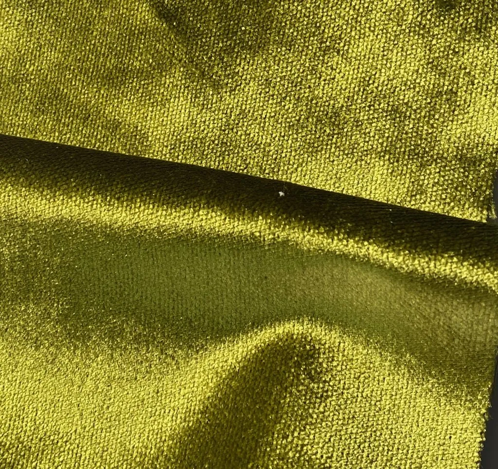 NEW Lady Ximena Designer Made In Belgium Upholstery Velvet Fabric Green Yellow