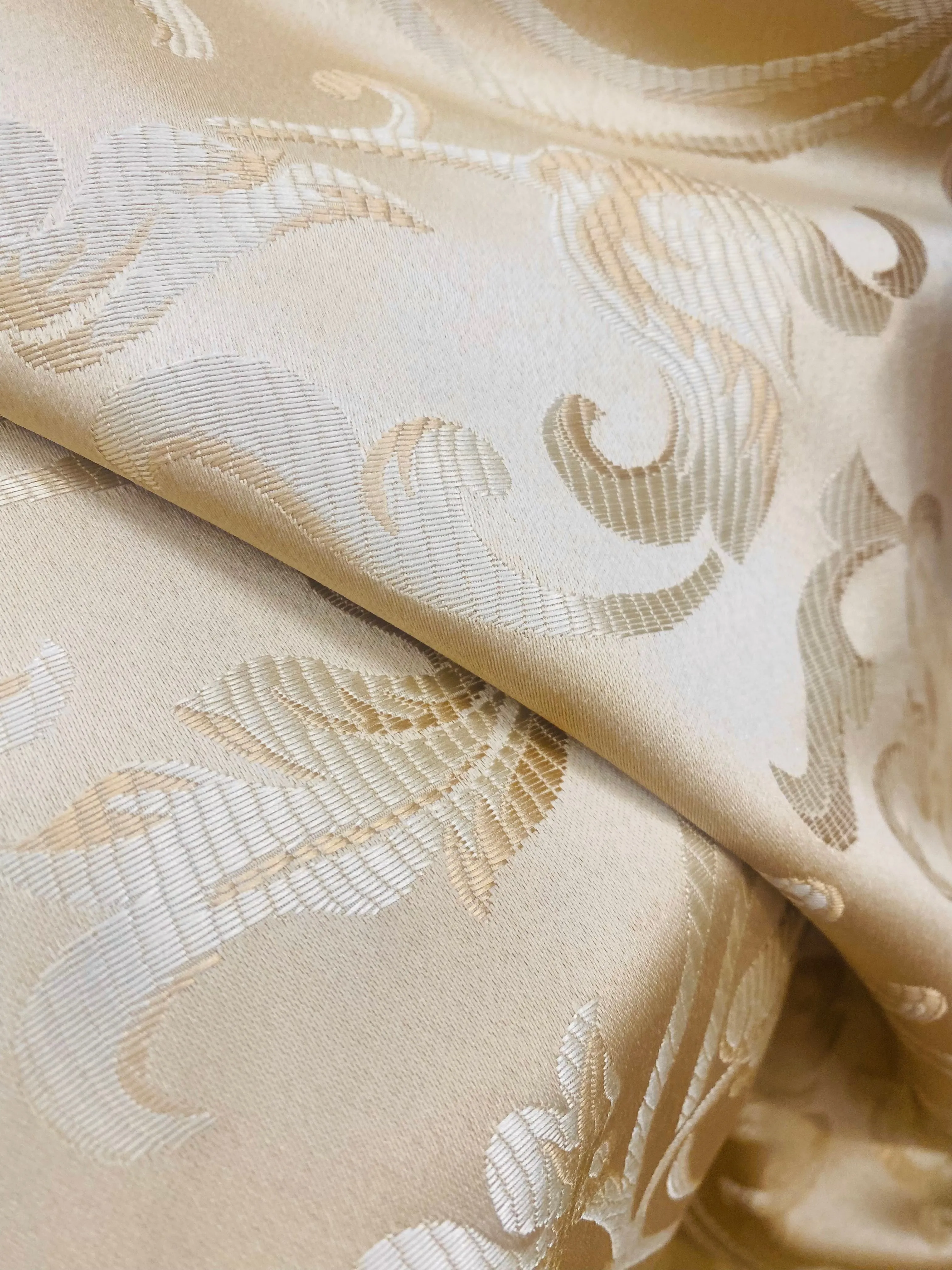 NEW Lord Percephone Neoclassical Floral Gold Upholstery and Drapery Fabric