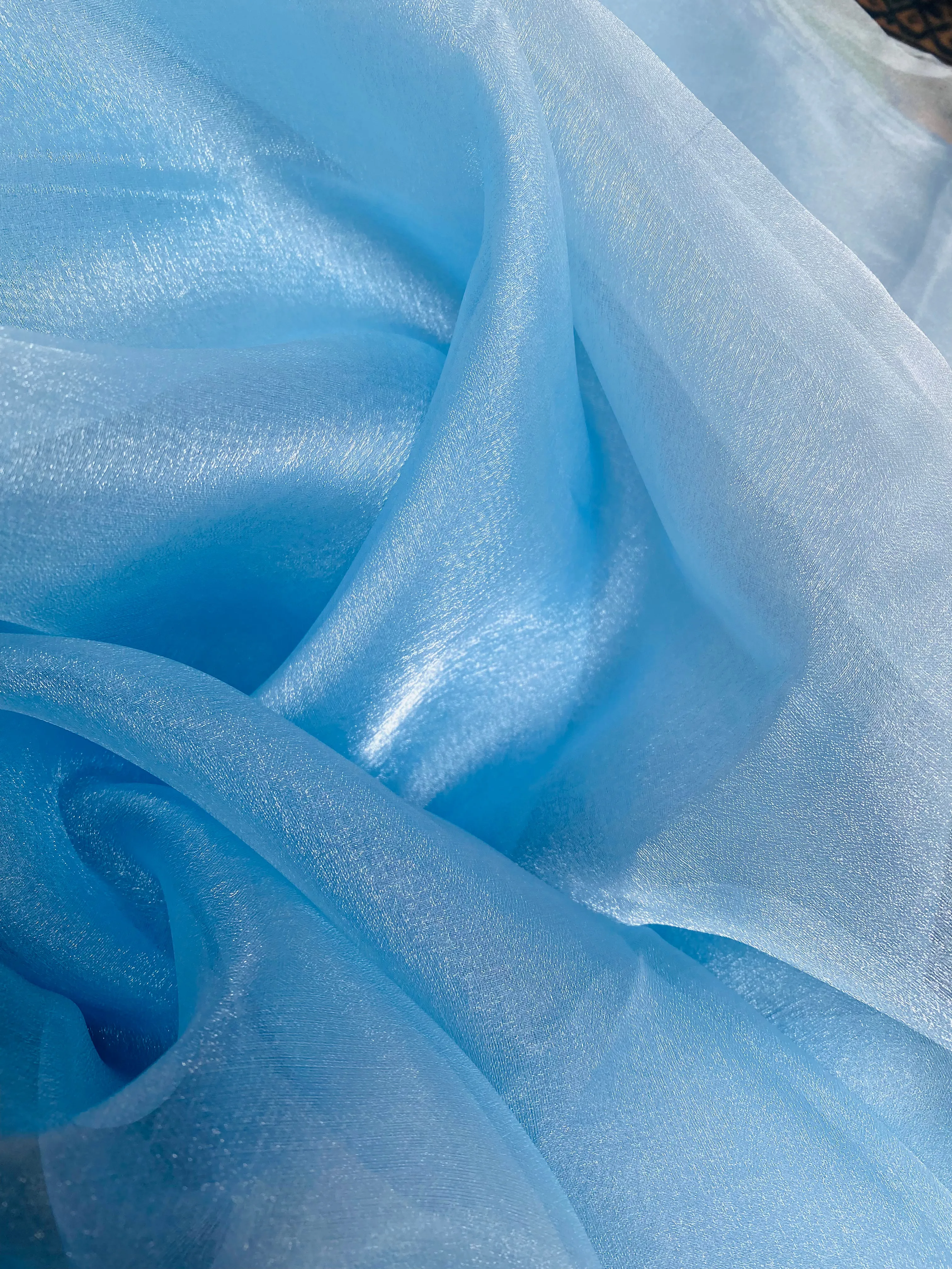 NEW Princess Cinderella Organza Light Blue Fabric