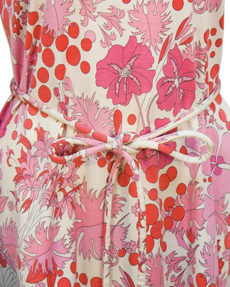 Pink Printed Cotton Floral Day Dress