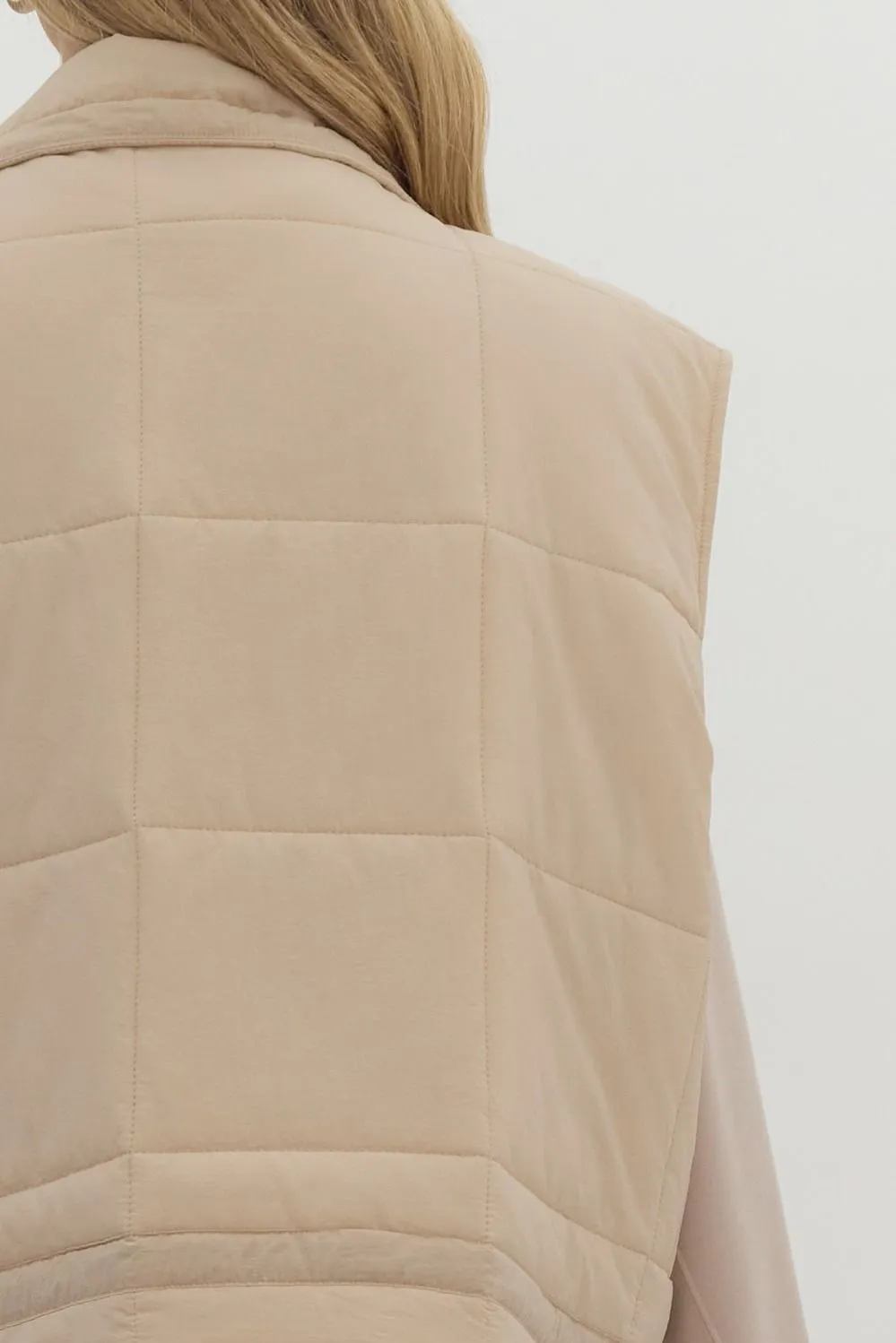 Quilted Zip-Up Snap Button Vest