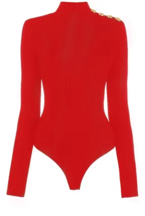 Ribbed Button Bodysuit