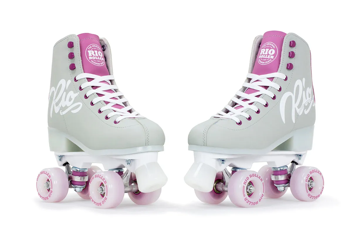 Rio Roller Script Quad Roller Skates - Grey/Purple