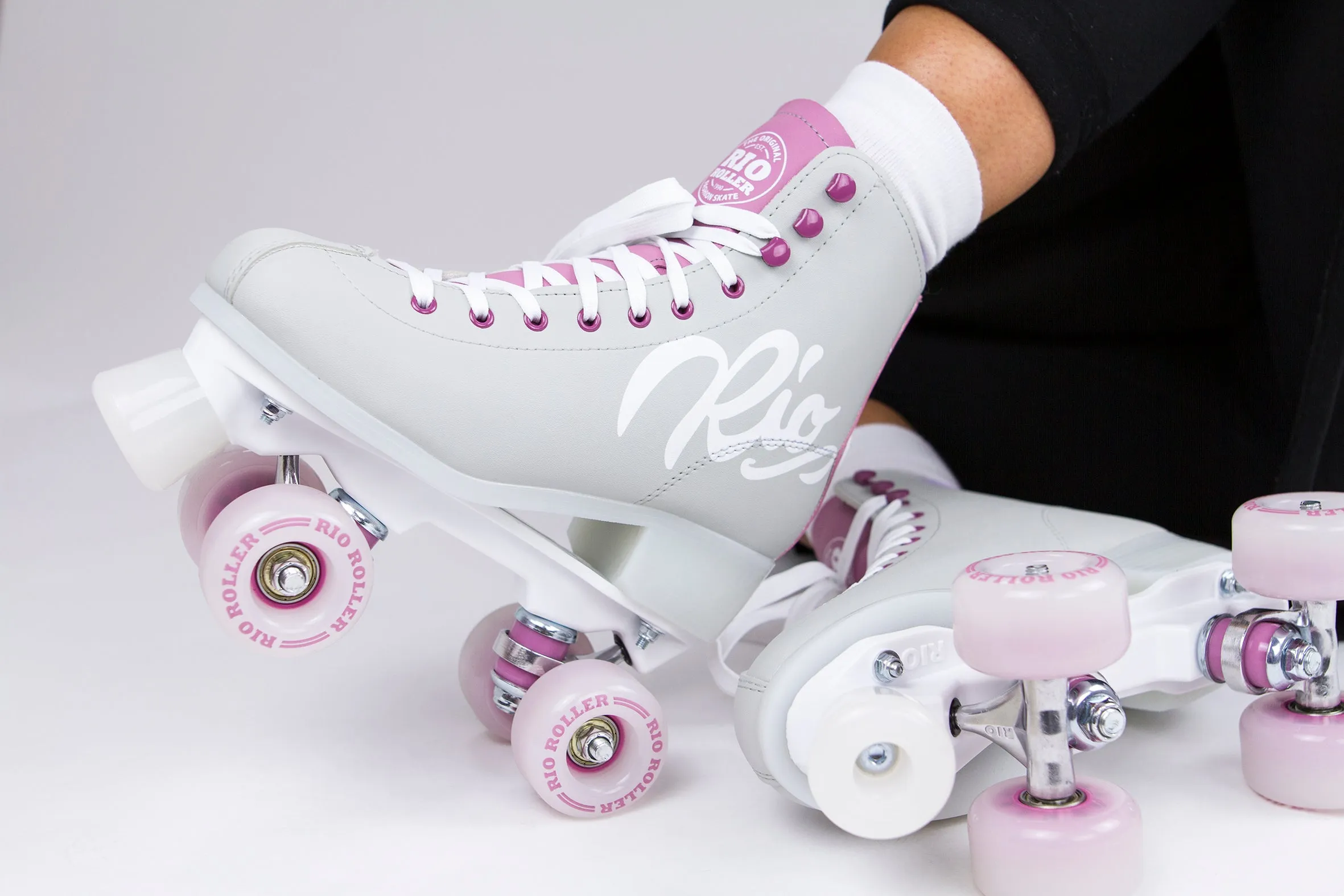 Rio Roller Script Quad Roller Skates - Grey/Purple