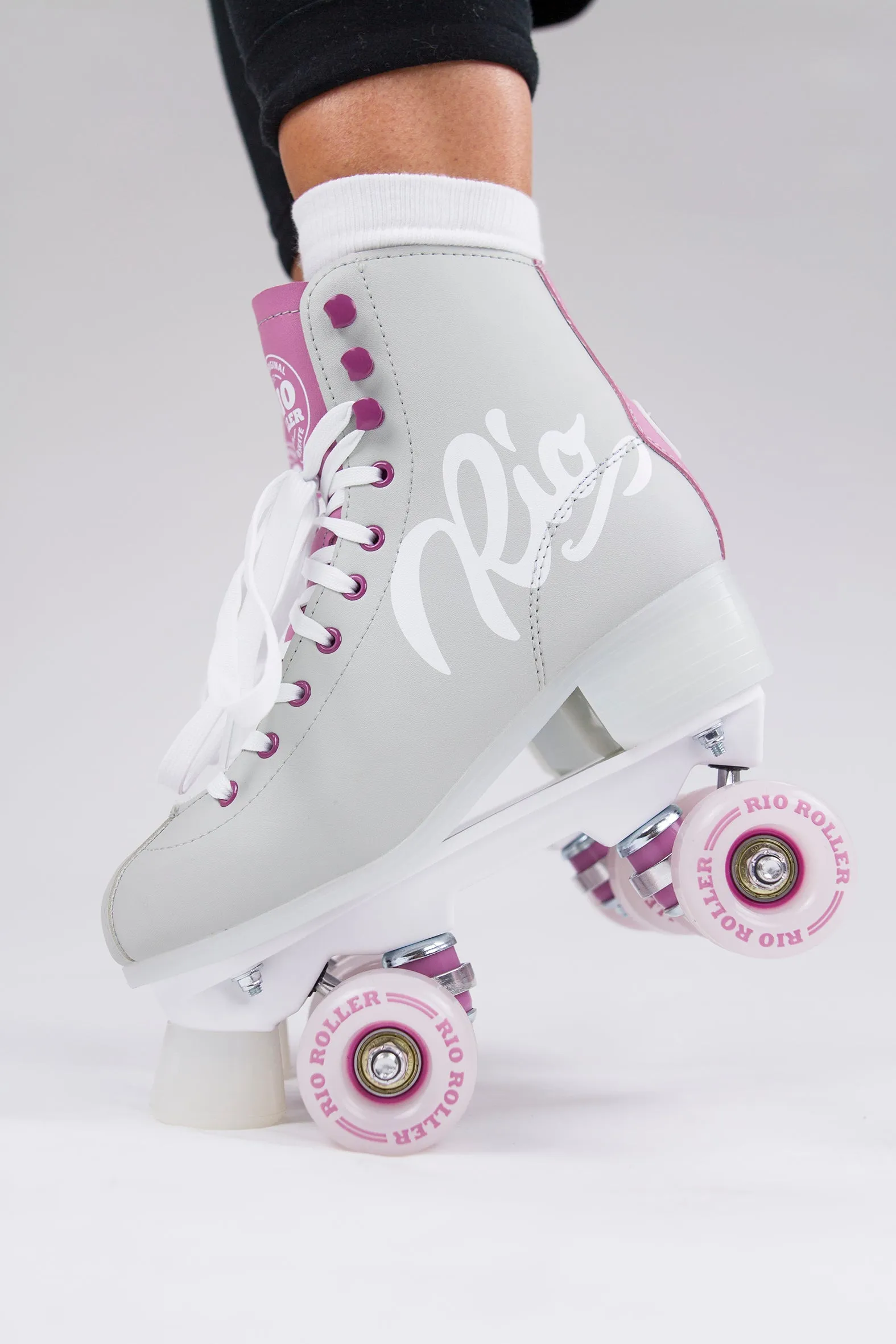 Rio Roller Script Quad Roller Skates - Grey/Purple