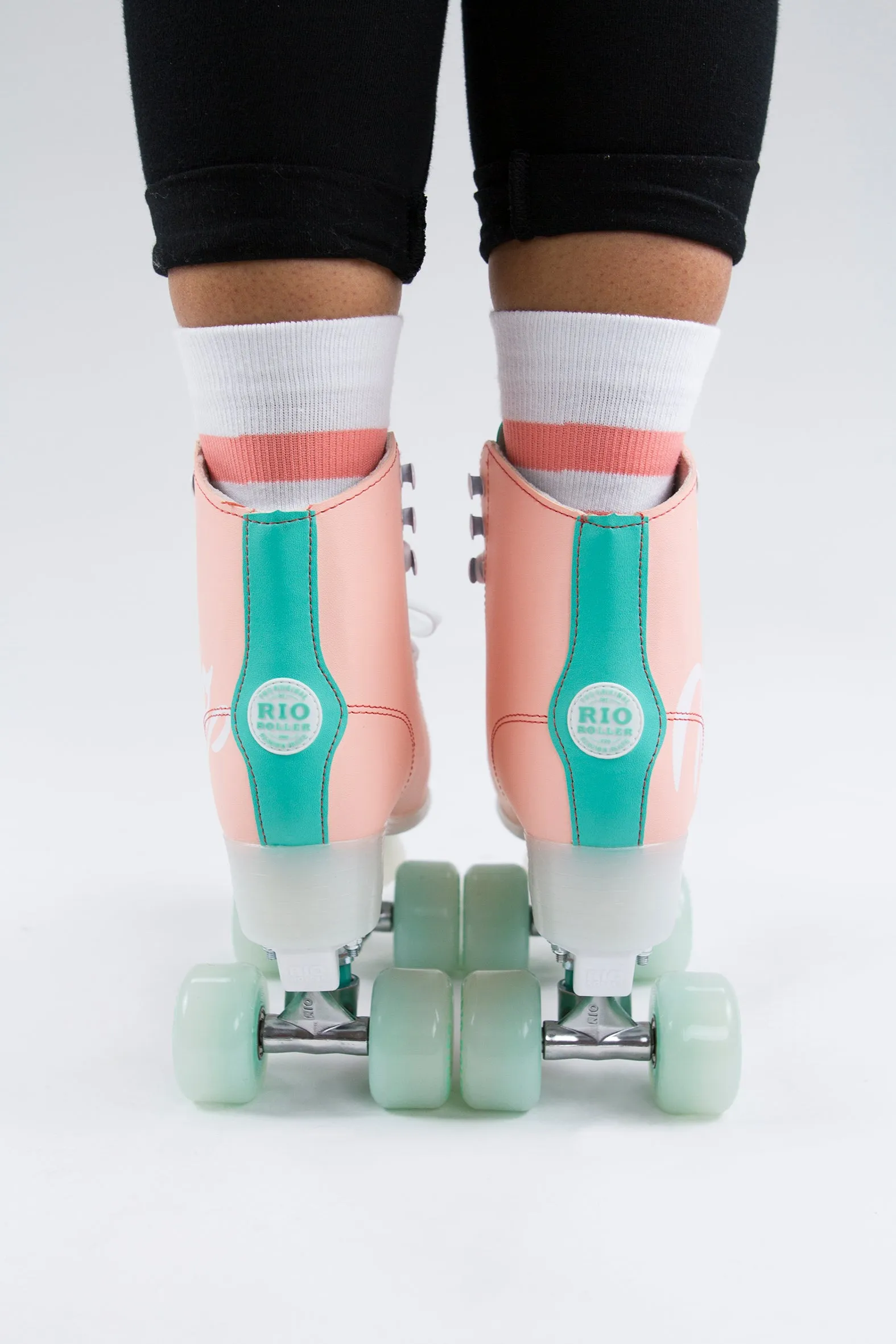 Rio Roller Script Quad Roller Skates - Peach