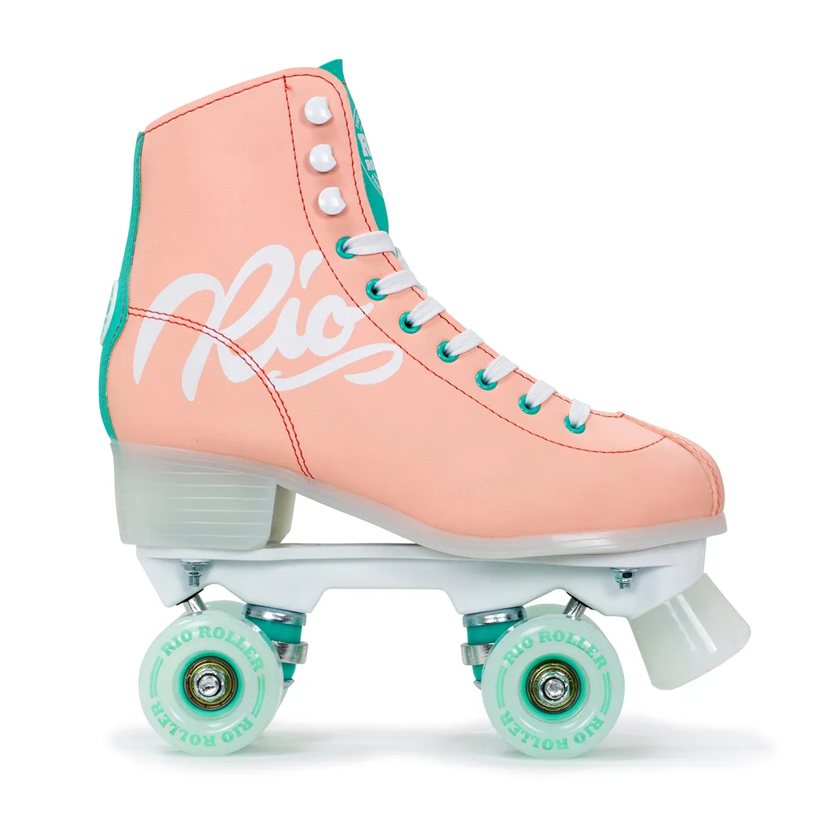 Rio Roller Script Quad Roller Skates - Peach