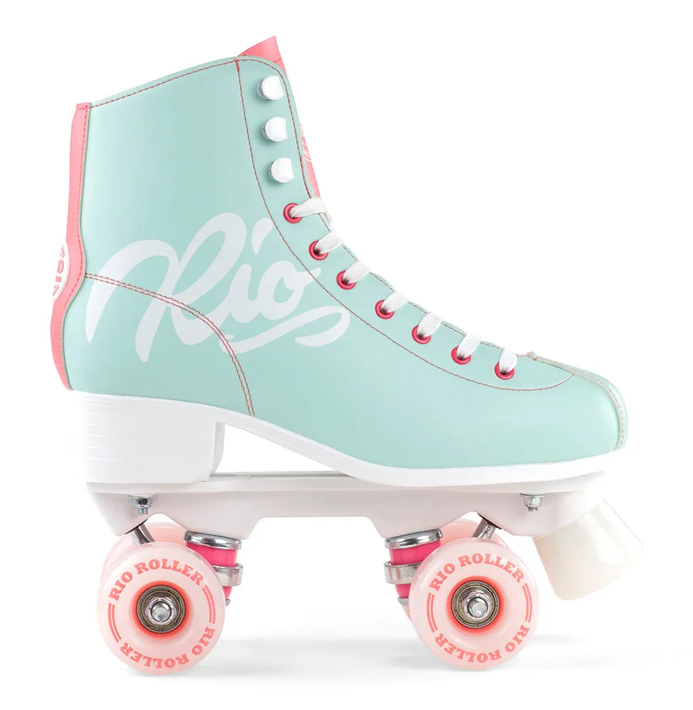 Rio Roller Script Quad Roller Skates - Teal/Coral - Sale!