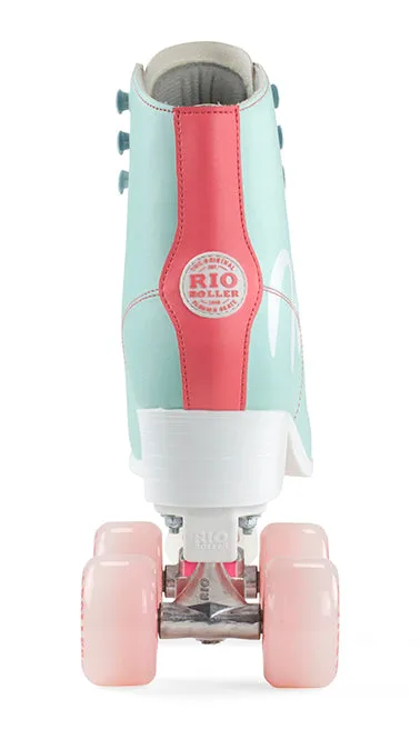 Rio Roller Script Quad Roller Skates - Teal/Coral - Sale!