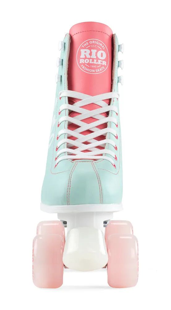 Rio Roller Script Quad Roller Skates - Teal/Coral - Sale!