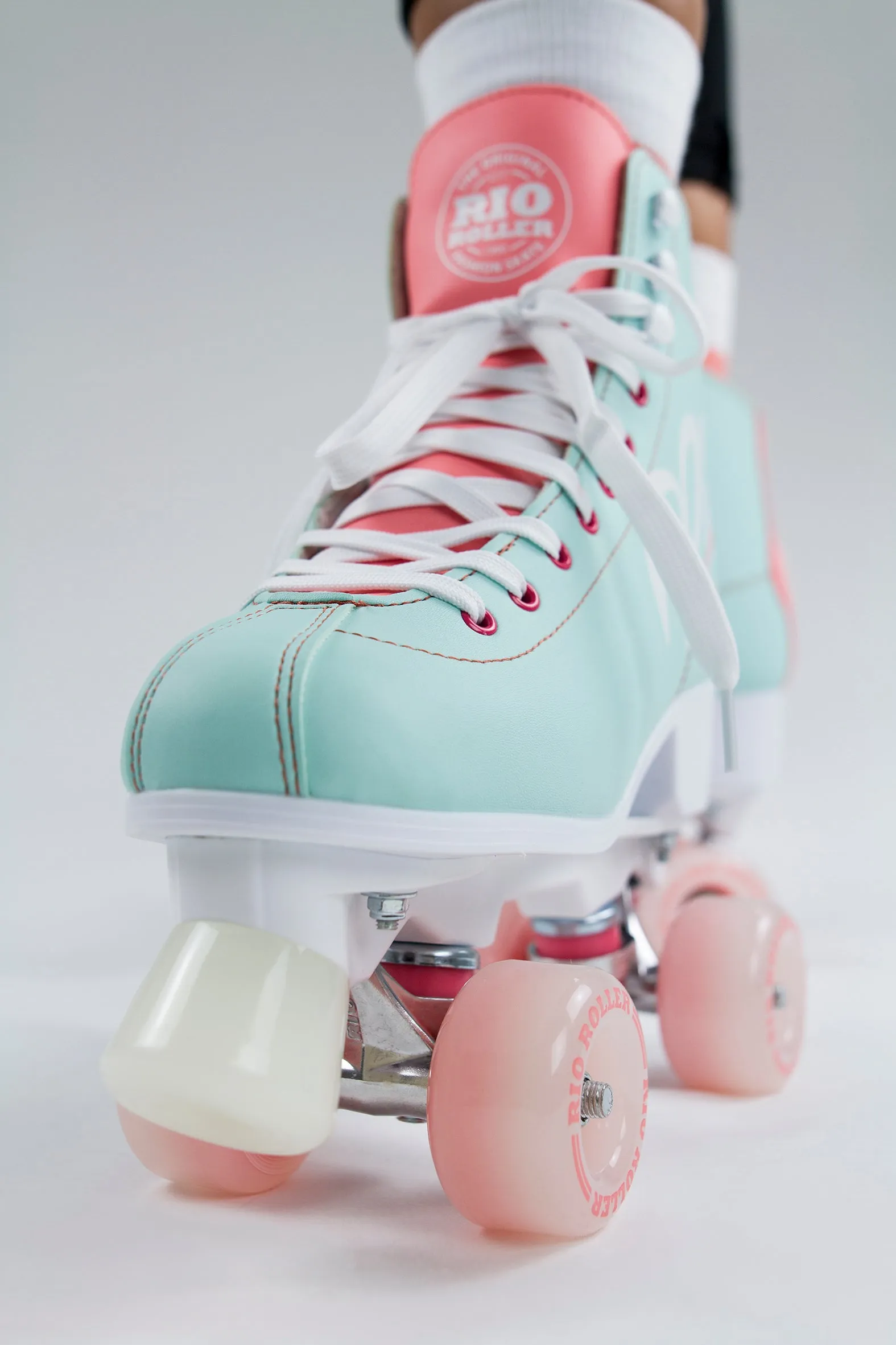 Rio Roller Script Quad Roller Skates - Teal/Coral