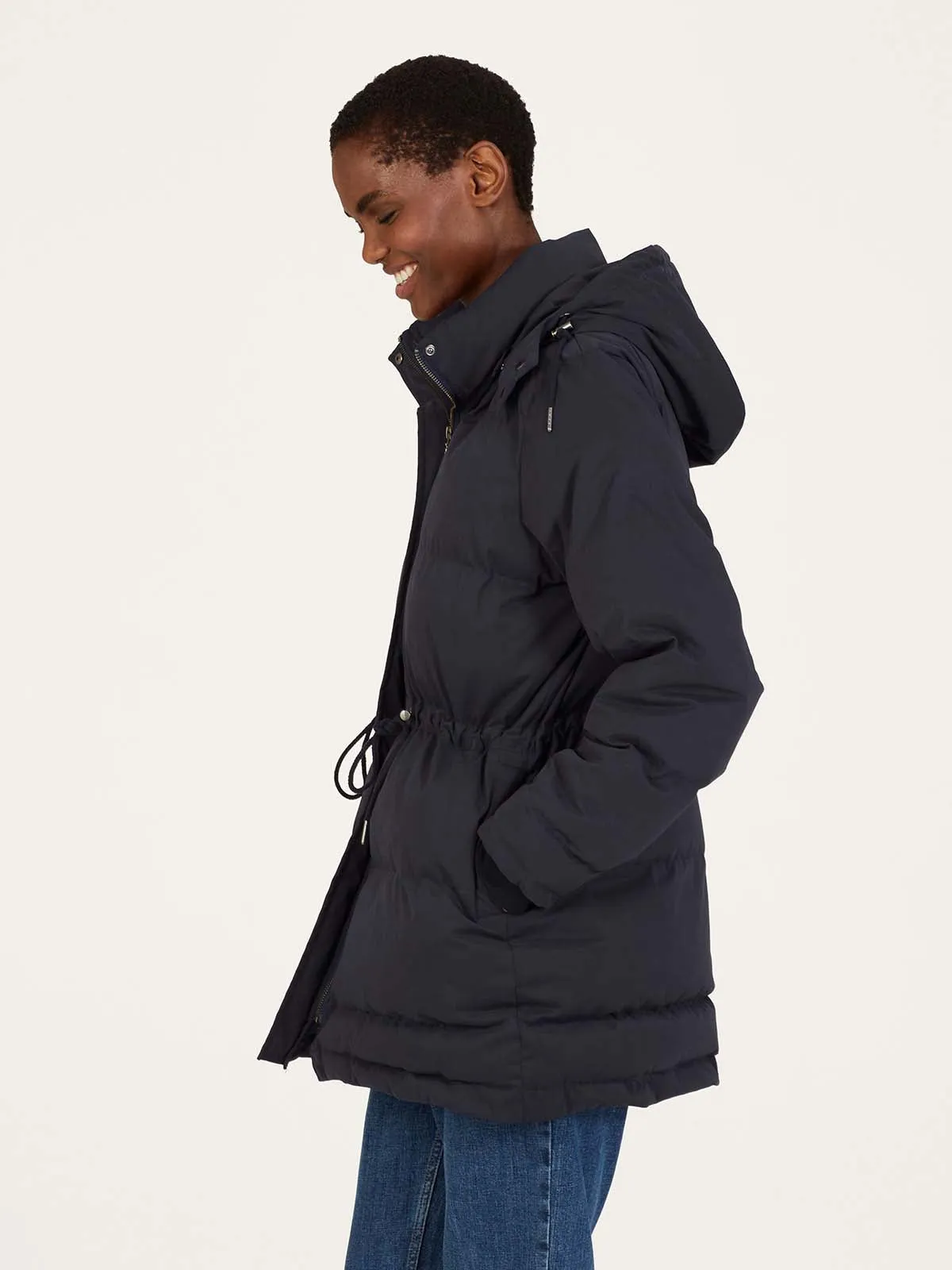 Rosabel Recycled Polyester Puffer Coat - Navy