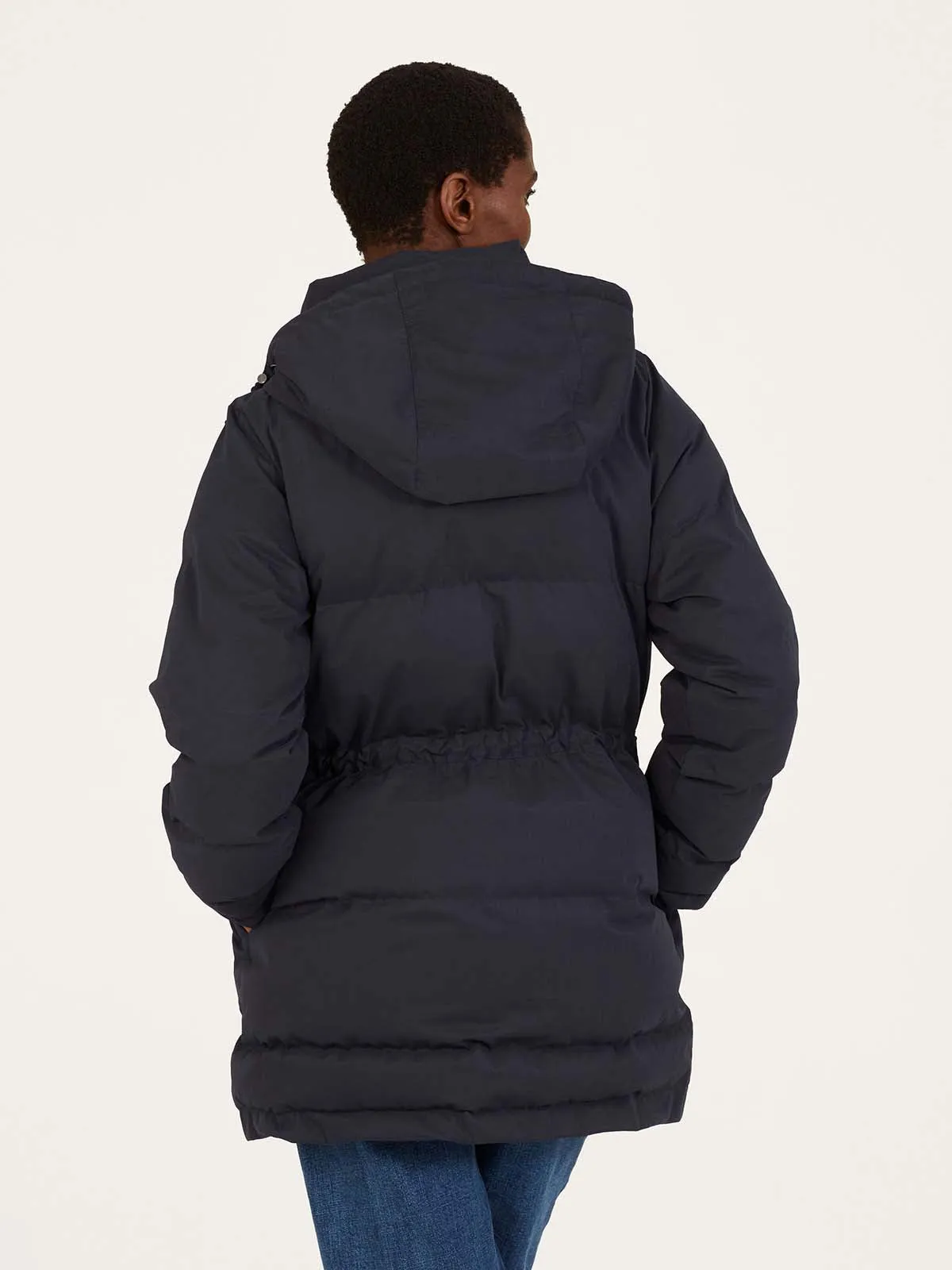 Rosabel Recycled Polyester Puffer Coat - Navy