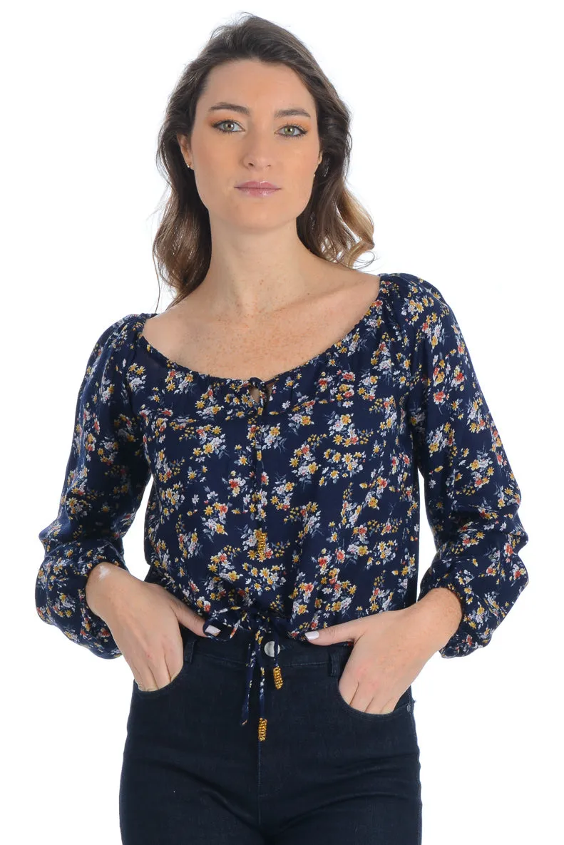 Safari Top / Navy Wildflower