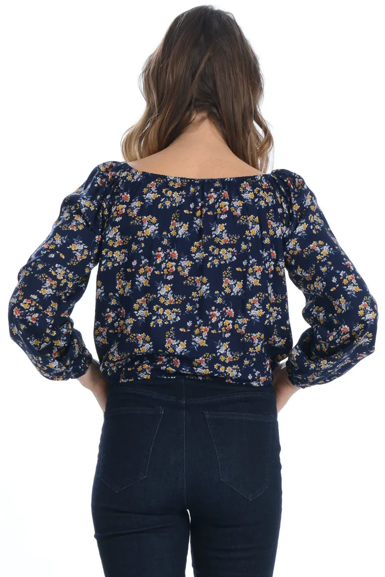 Safari Top / Navy Wildflower