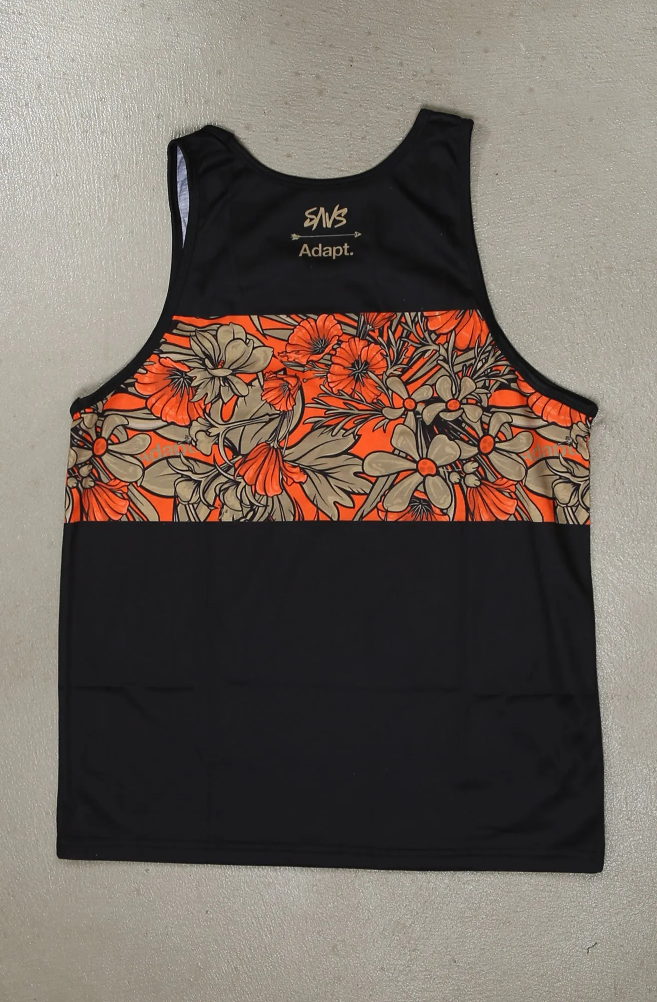 SAVS X Adapt :: Gold Blooded Floral (Men's Black/Orange Tank)