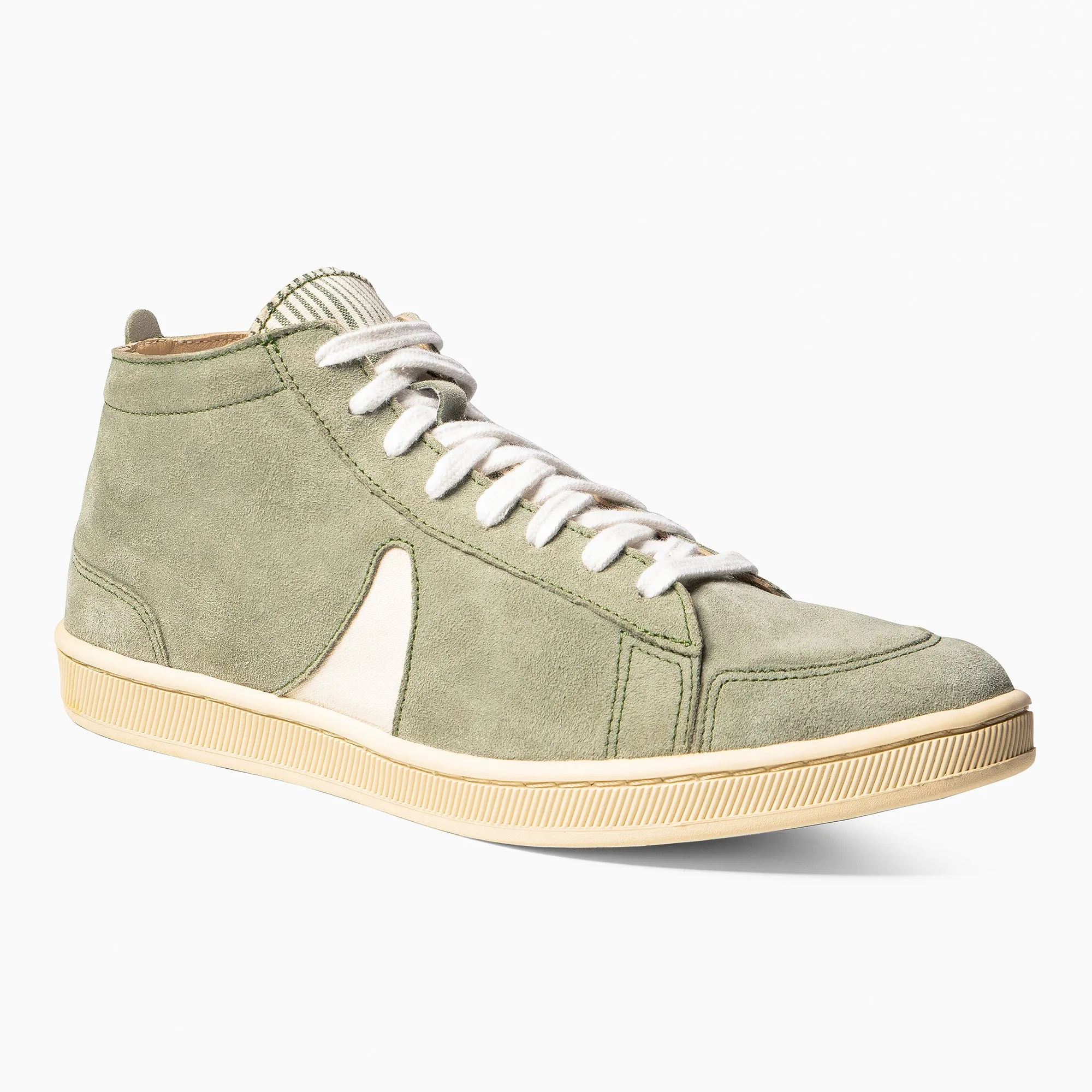 Sea Spray Suede White Horn Lamu High Top Sneakers