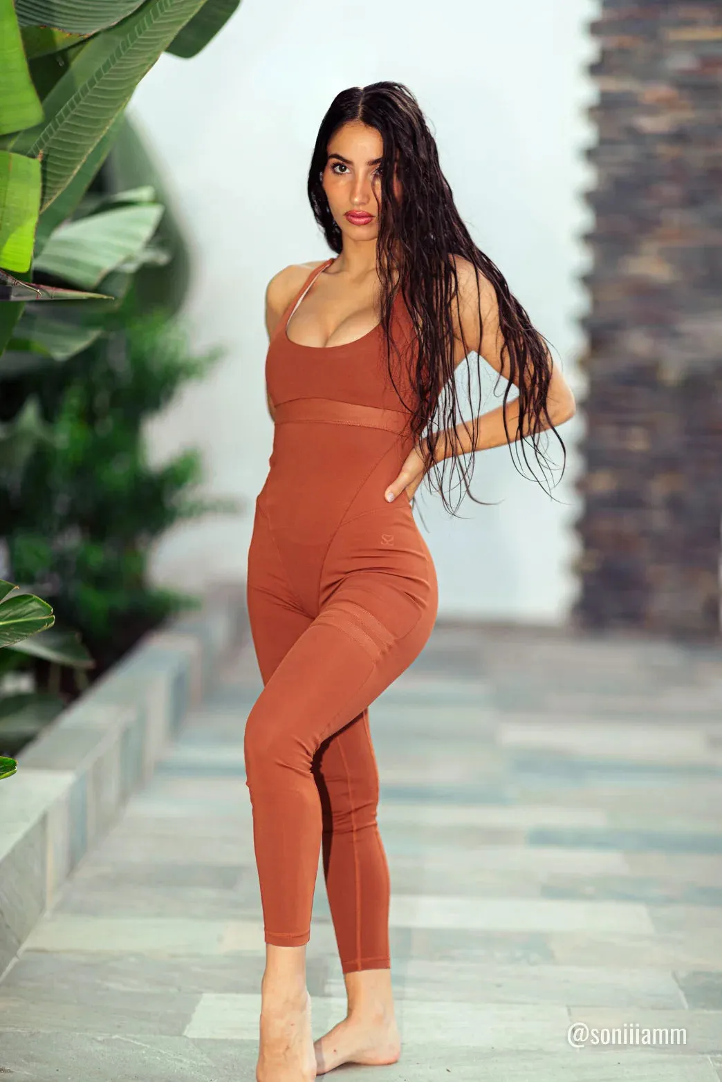 Serena Caramel Brown Jumpsuit