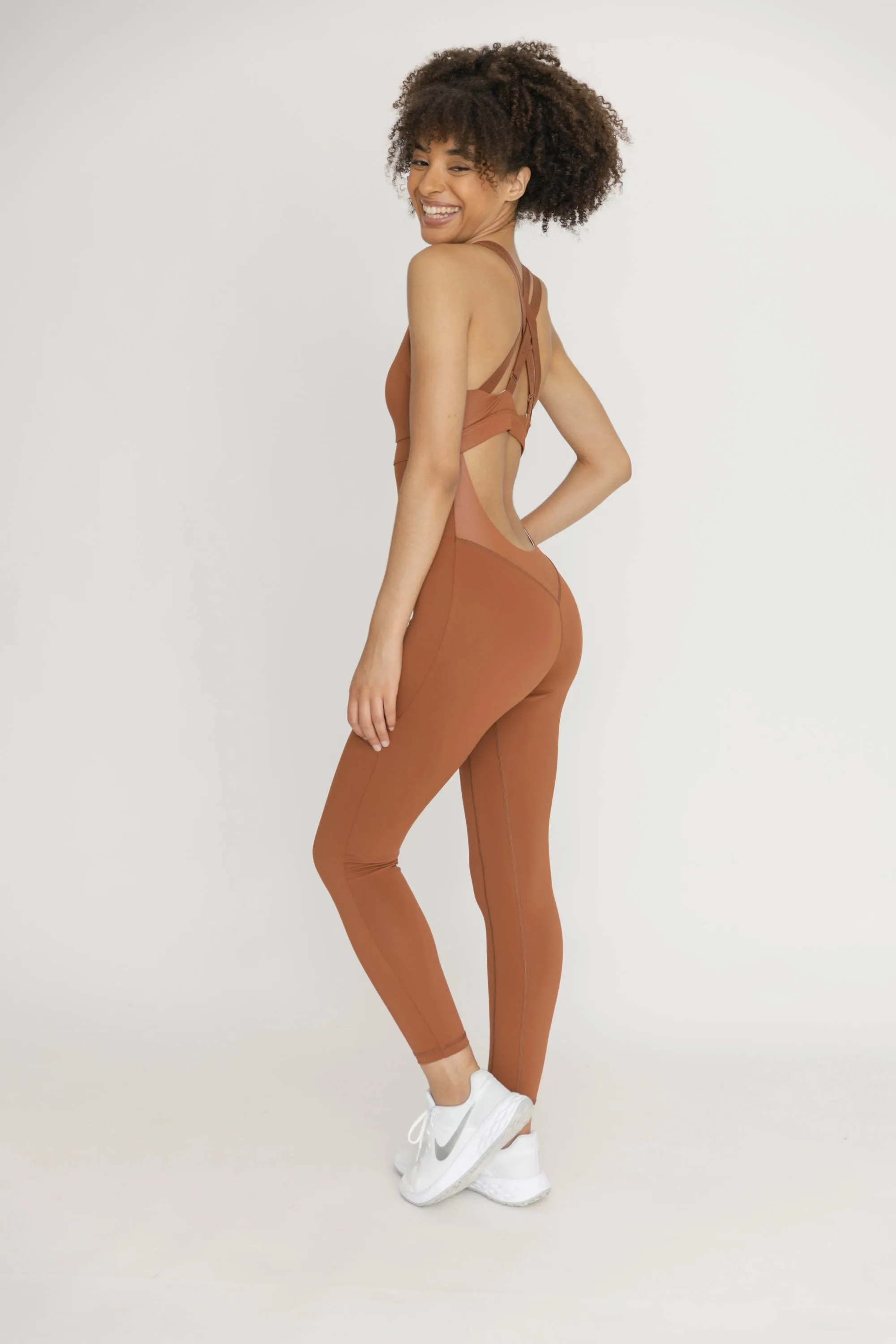 Serena Caramel Brown Jumpsuit