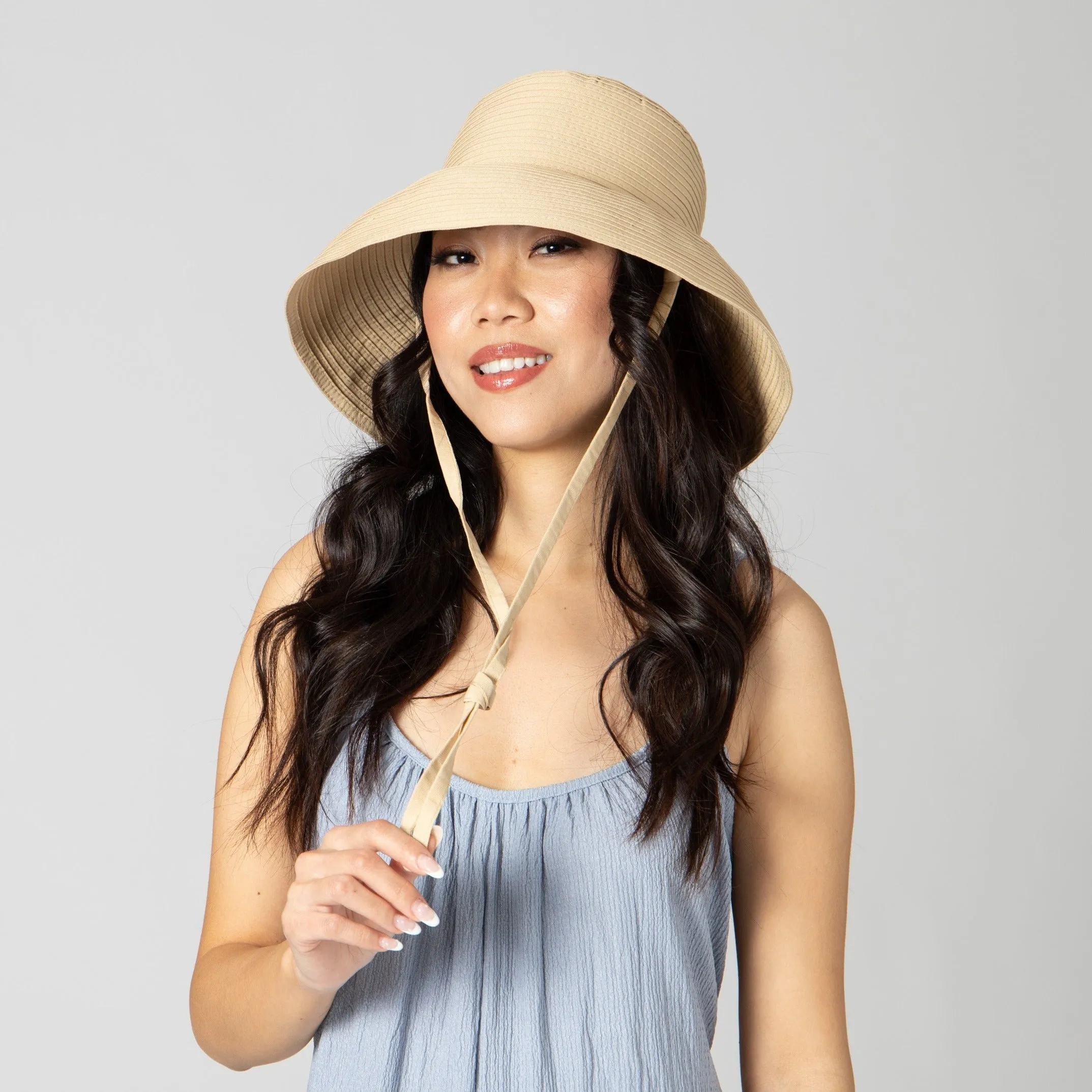 Stinson - Women's Removable Chin Cord Ribbon Sun Hat