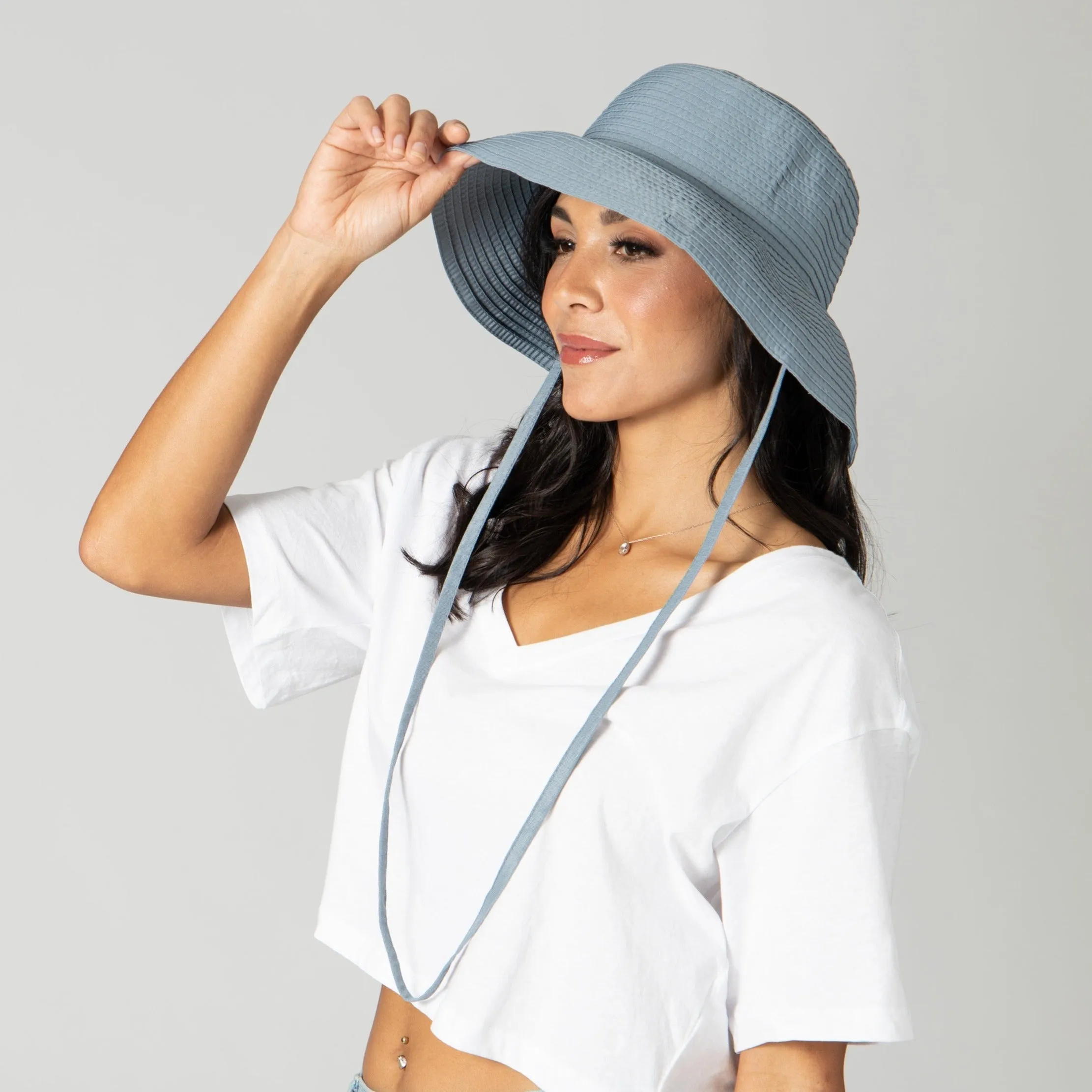 Stinson - Women's Removable Chin Cord Ribbon Sun Hat